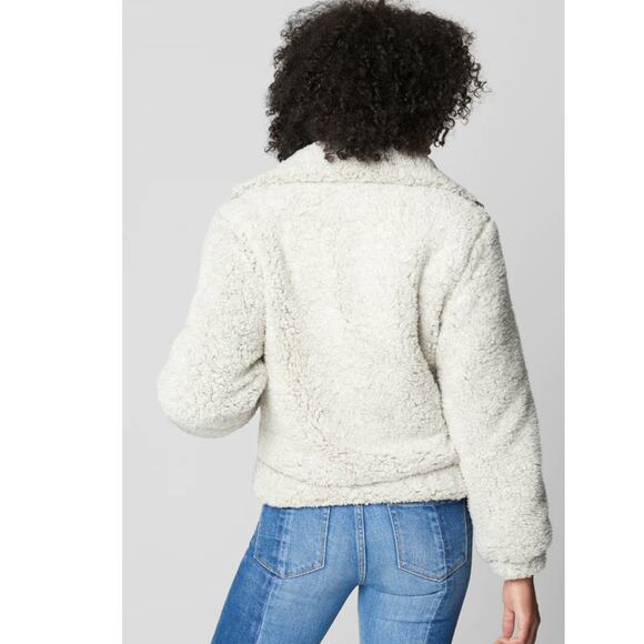 Blank NYC Angel Eyes Jacket Womens Small Zip Up Button Shearling Coat Gray New - Picture 2 of 13